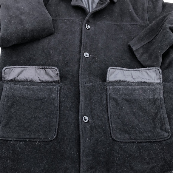 Alfani Black Cashmere Wool Cotton Pockets 4 Button Down Coat - Picture 6 of 12